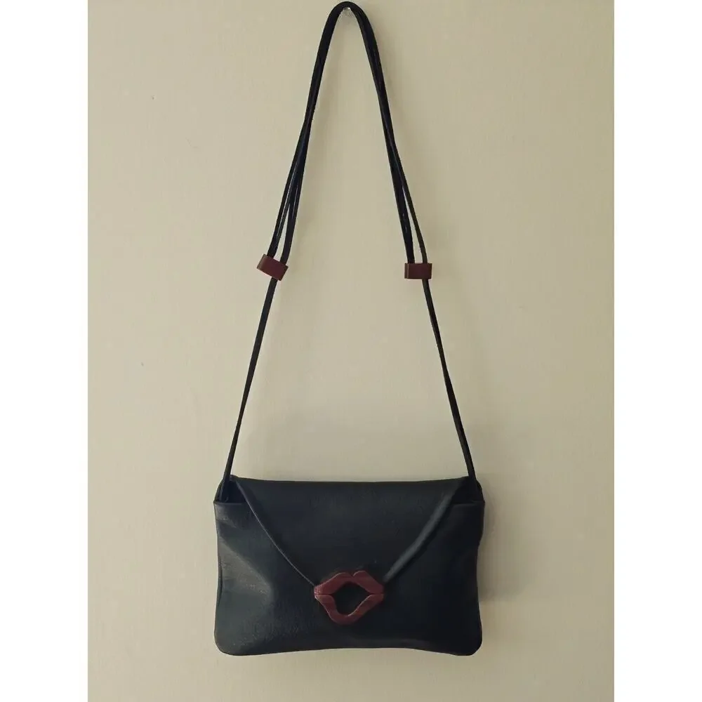Hand Carved Medium Lip Bag by artist Kimberly Chalos ONE OF A KIND